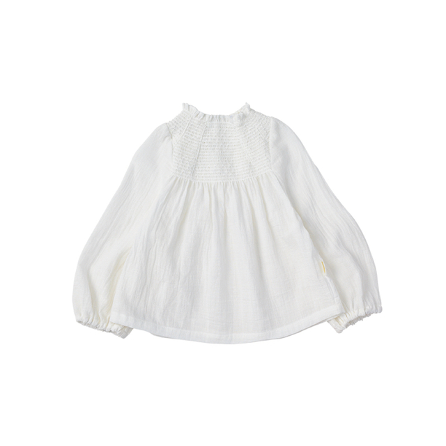 MARLMARL(マールマール)のMARLMARL blouses 1 shirring white キッズ/ベビー/マタニティのベビー服(~85cm)(シャツ/カットソー)の商品写真