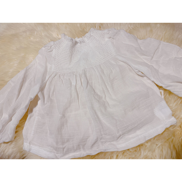 MARLMARL(マールマール)のMARLMARL blouses 1 shirring white キッズ/ベビー/マタニティのベビー服(~85cm)(シャツ/カットソー)の商品写真