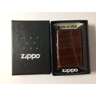 ジッポー(ZIPPO)のzippo ジッポー 本クロコダイル革巻き ブラウン 新品(タバコグッズ)