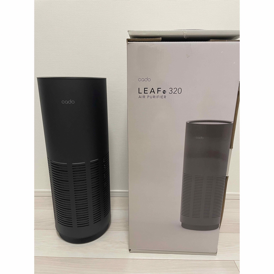 新品同様 cado 空気清浄機 ブラック LEAF320i 空気清浄器