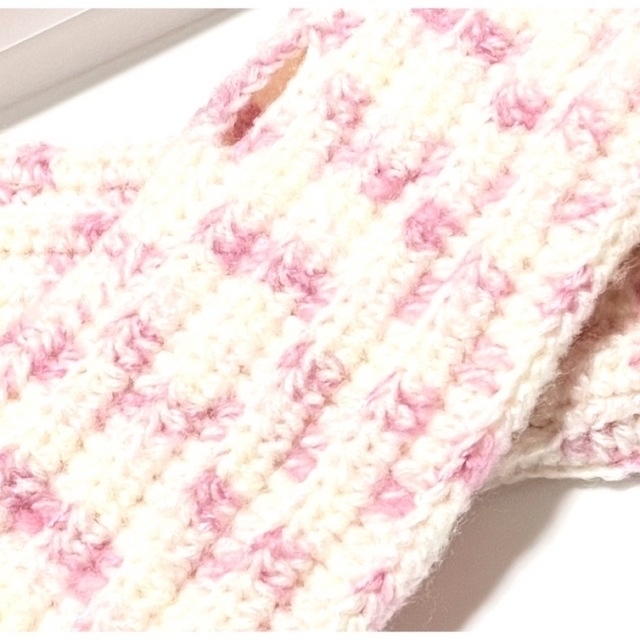 ♬手編みハンドウォーマー♬ 手編みアームウォーマー ハンドメイドのファッション小物(手袋)の商品写真