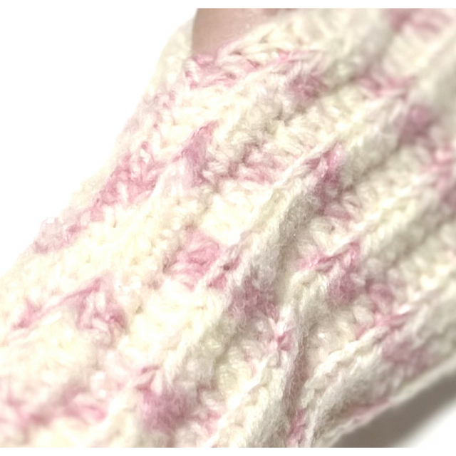♬手編みハンドウォーマー♬ 手編みアームウォーマー ハンドメイドのファッション小物(手袋)の商品写真