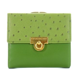 ジバンシィ(GIVENCHY)のジバンシィ GIVENCHY 財布 三つ折り オーストリッチ レザー 緑(財布)