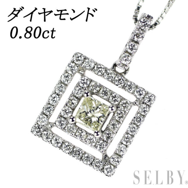 国内初の直営店 K18WG ダイヤモンド ペンダントネックレス 0.80ct