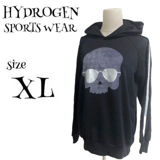 ハイドロゲン(HYDROGEN)のHYDROGEN SPORTS WEAR ☆ パーカー ドクロ 黒 ブラック(パーカー)