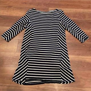 プチバトー(PETIT BATEAU)のプチバトー ボーダーワンピース L ネイビー(ひざ丈ワンピース)