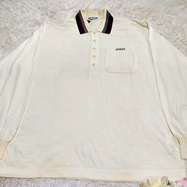 ムッシュパリス　ゴルフシャツ　ウール１００％　べージュ　２Ｌ　大きいサイズ メンズのトップス(ポロシャツ)の商品写真
