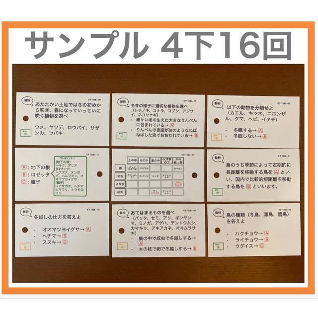 中学受験【4年下 社会・理科16-18回】 暗記カード 予習シリーズ 組み