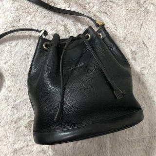 バーバリー(BURBERRY)のBurberrys　バーバリー　レザー　巾着　ショルダーバッグ　鞄　ブラック　黒(ショルダーバッグ)