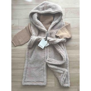 マックスマーラ(Max Mara)の新品マックスマーラテディフードストールジレサンドteddy軽量アルパカシルク(毛皮/ファーコート)