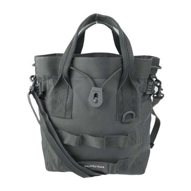 マグネット式ポケットx2内側BALENCIAGA バレンシアガ  ARMY TOTE S アーミー トート スモール ハンドバッグ 644029 2BKP1 1307   ナイロンキャンバス グレー   2WAY ショルダーバッグ 【本物保証】