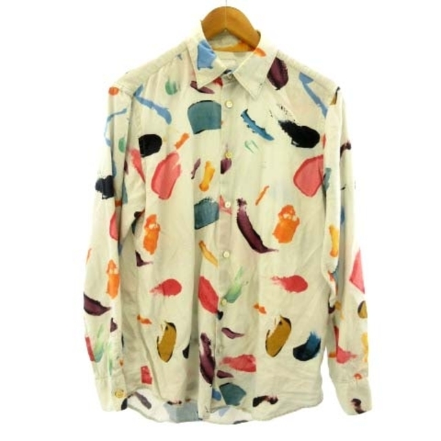 国内正規品 ポールスミス PAUL SMITH シャツ 長袖 白 ペイント