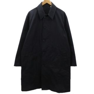 ユニクロ(UNIQLO)のユニクロ ユー 美品 21AW ステンカラーコート ロング コットン 黒 M(ステンカラーコート)