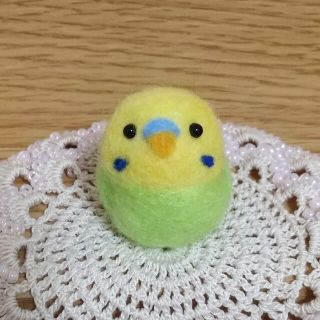 羊毛フェルト セキセイインコ グリーン 男の子(ぬいぐるみ)