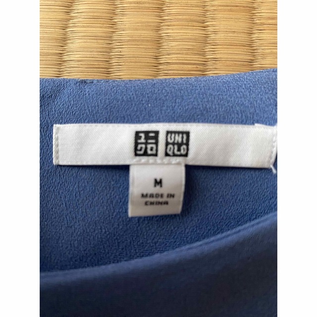 UNIQLO(ユニクロ)のユニクロ　ワンピース　青　ブルー　ポケットあり　M レディースのワンピース(ひざ丈ワンピース)の商品写真