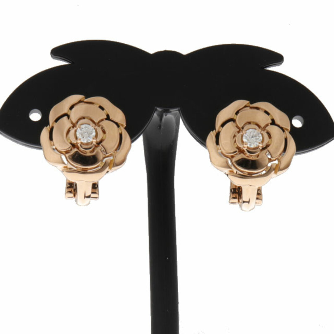 CHANEL - (美品)シャネル CHANEL カメリア ダイヤ ピアス K18 CHANEL - (美品)シャネル CHANEL カメリア ダイヤ ピアス K18