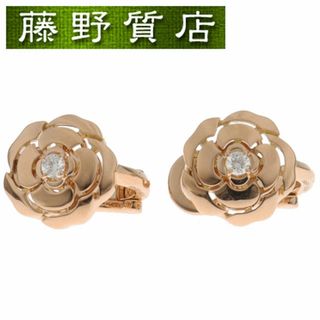 シャネル(CHANEL)の（美品）シャネル CHANEL カメリア ダイヤ ピアス K18 PG × ダイヤ イヤリング J11658 2022年 保証書 8901(ピアス)