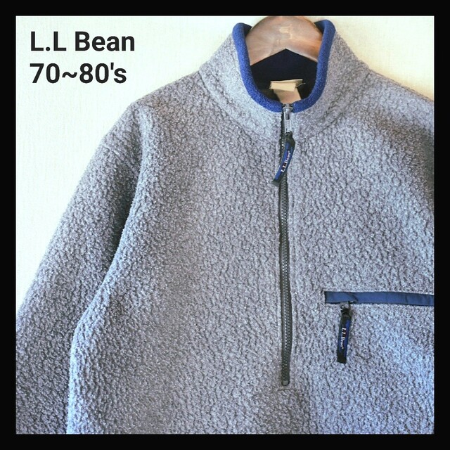 古着★L.L.Bean エルエルビーン ハーフジップ 灰グレー 肉厚ボアフリース | フリマアプリ ラクマ