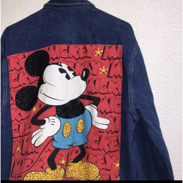 レア！　Disney ディズニー Mickey ミッキー Gジャン デニム