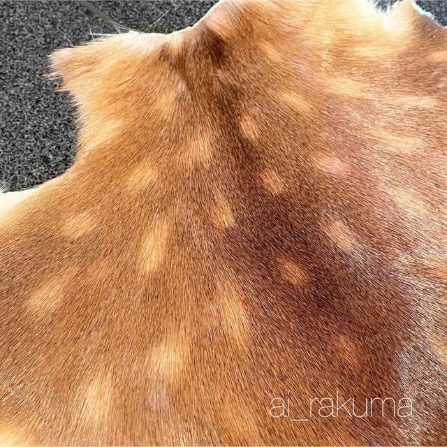 お値下げ!未使用品☆ ディアスキン 鹿毛皮 ラグマット バンビ柄 の