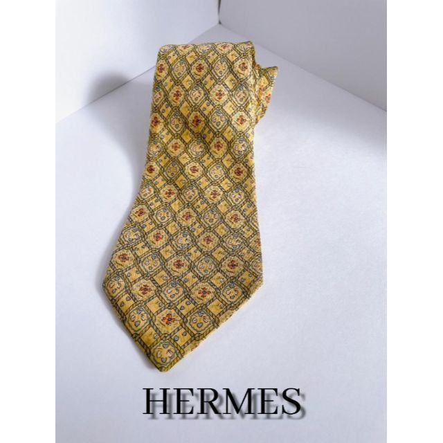 【正規品・美品・クリーニング済！】エルメス　HERMES　ネクタイ　高級シルク