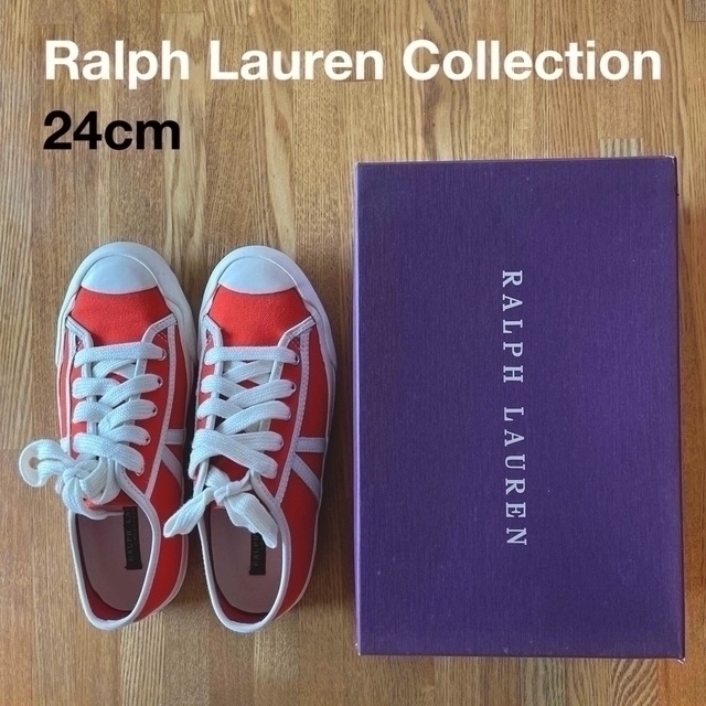Ralph Lauren(ラルフローレン)の美品☆POLO Ralph Laurenレディーススニーカー　オレンジ24cm レディースの靴/シューズ(スニーカー)の商品写真