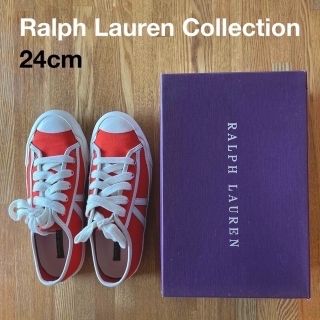 ラルフローレン(Ralph Lauren)の美品☆POLO Ralph Laurenレディーススニーカー　オレンジ24cm(スニーカー)