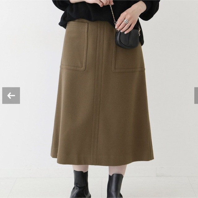 Spick & Span(スピックアンドスパン)のスピックアンドスパン  ビーバーメルトントラペーズスカート　スカート　ニット レディースのスカート(ロングスカート)の商品写真