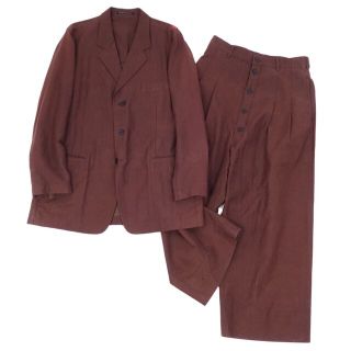 ヨウジヤマモト(Yohji Yamamoto)のヨウジヤマモト Yohji Yamamoto POUR HOMME スーツ セットアップ テーラードジャケット ワイドパンツ メンズ 3 ブラウン(セットアップ)