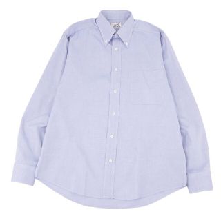 美品 エルメス HERMES シャツ ロングスリーブ ペイズリー セリエボタン コットン トップス メンズ フランス製 44/17 1/2(XL相当) ネイビー