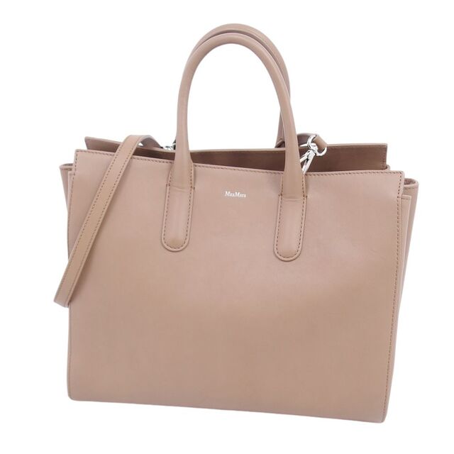美品 マックスマーラ Max Mara バッグ 2way ハンドバッグ ショルダーバッグ カーフレザー 本革 カバン 鞄 レディース ブラウン | フリマアプリ ラクマ