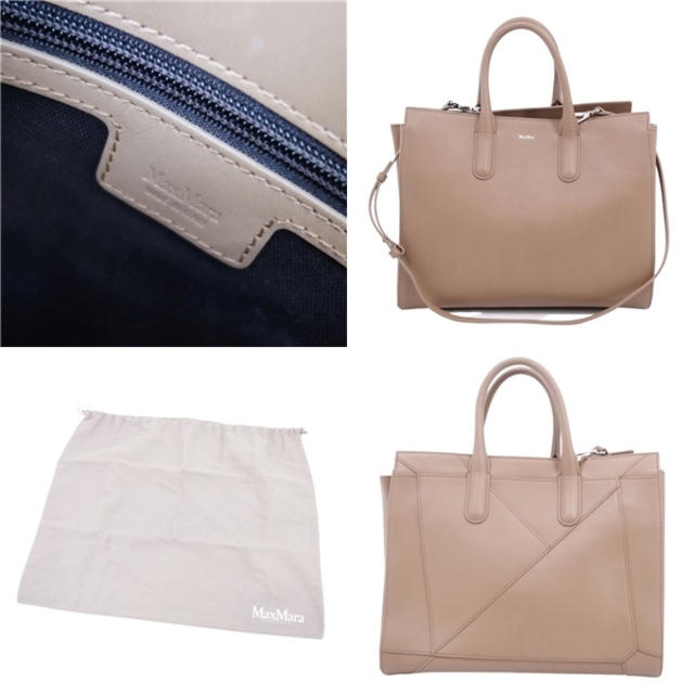 Max Mara(マックスマーラ)の美品 マックスマーラ Max Mara バッグ 2way ハンドバッグ ショルダーバッグ カーフレザー 本革 カバン 鞄 レディース ブラウン レディースのバッグ(ハンドバッグ)の商品写真