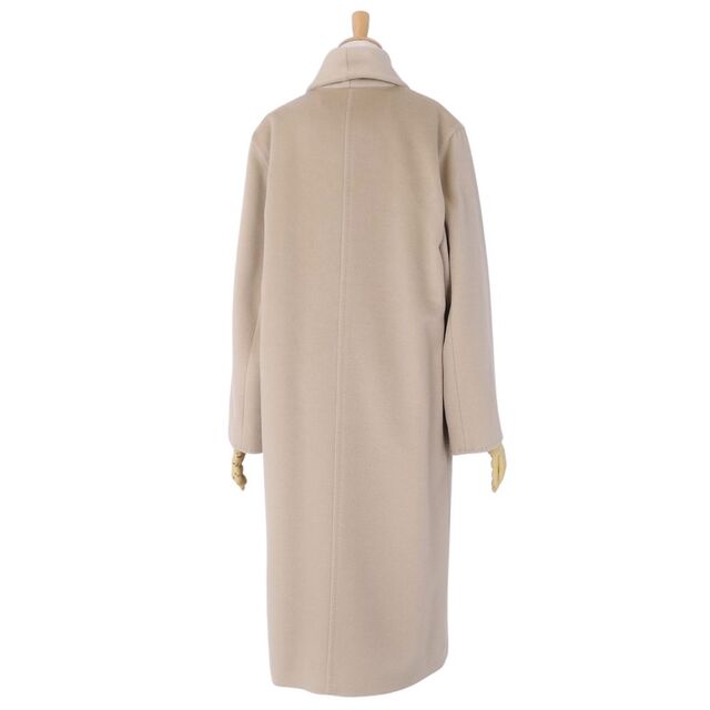 極美品 マックスマーラ Max Mara コート ロングコート 白タグ ウール カシミヤ アウター レディース JI42 USA8 GB10(L相当) ベージュ