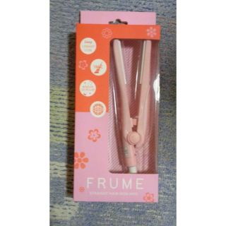 FRUME　ストレートヘアアイロン　ミニ　パープル　ピンク(ヘアアイロン)