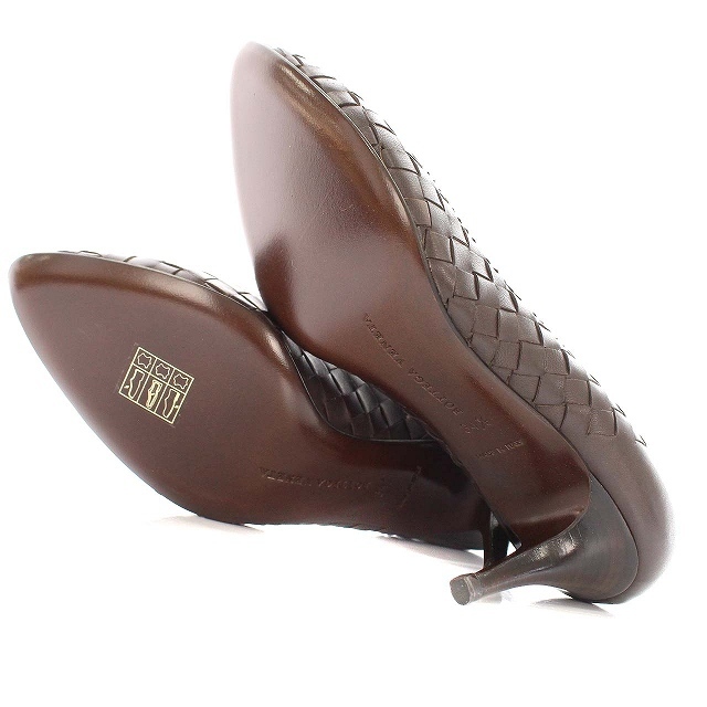 Bottega Veneta(ボッテガヴェネタ)のボッテガ BOTTEGA パンプス イントレチャート 小さめ 21.5cm 茶 レディースの靴/シューズ(ハイヒール/パンプス)の商品写真