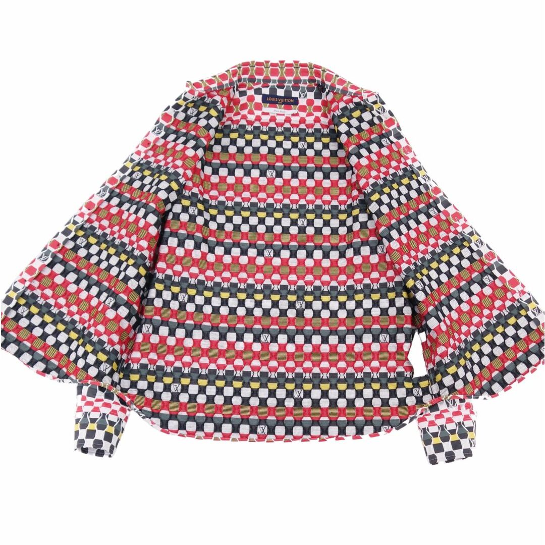 美品 ルイヴィトン LOUIS VUITTON シャツ 2022SS LVロゴ ジャカード 総柄 メンズ コットン トップス S マルチカラー 美品 ルイヴィトン LOUIS VUITTON シャツ 2022SS LVロゴ ジャカード 総柄 メンズ コットン トップス S マルチカラー
