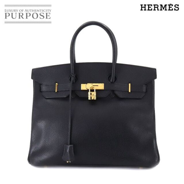 Hermes - エルメス HERMES バーキン35 ハンド バッグ アルデンヌ ブラック □C刻印 ゴールド 金具 VLP 90178126