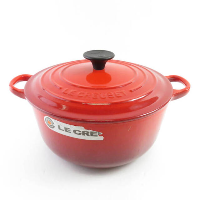 鍋/フライパン美品 Le Creuset ルクルーゼ ココットロンド 20 両手鍋 鋳物ホーロー SY4965K