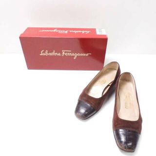 フェラガモ(Ferragamo)のSalvatore Ferragamo フェラガモ パンプス 1点 ブラウン系 スエード レザー つま先切替 レディース AU1074C (ハイヒール/パンプス)