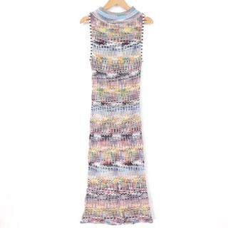 ミッソーニ(MISSONI)の美品 MISSONI ミッソーニ ワンピース 1点 レーヨン モヘア アルパカ 他 薄手 ノースリーブ レディース AM3732A18 (ミニワンピース)