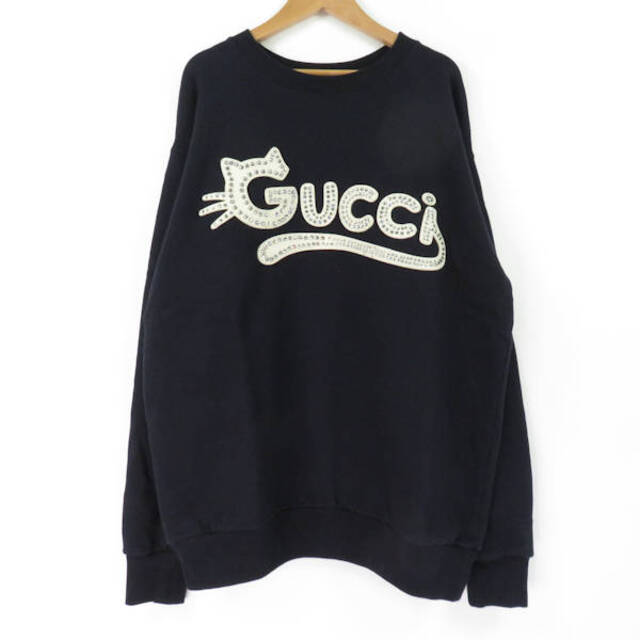 GUCCI - GUCCI グッチ トレーナー 1点 ネイビー コットン100 GUCCI - GUCCI グッチ トレーナー 1点 ネイビー コットン100