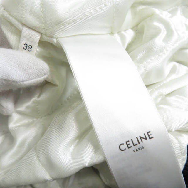 celine(セリーヌ)の未使用 CELINE セリーヌ 2V80I164I トリオンフ キルティング テディジャケット 1点 ブラック レーヨン100％ キルティング ボンバージャケット 中綿 レディース AM3815  レディースのジャケット/アウター(ロングコート)の商品写真