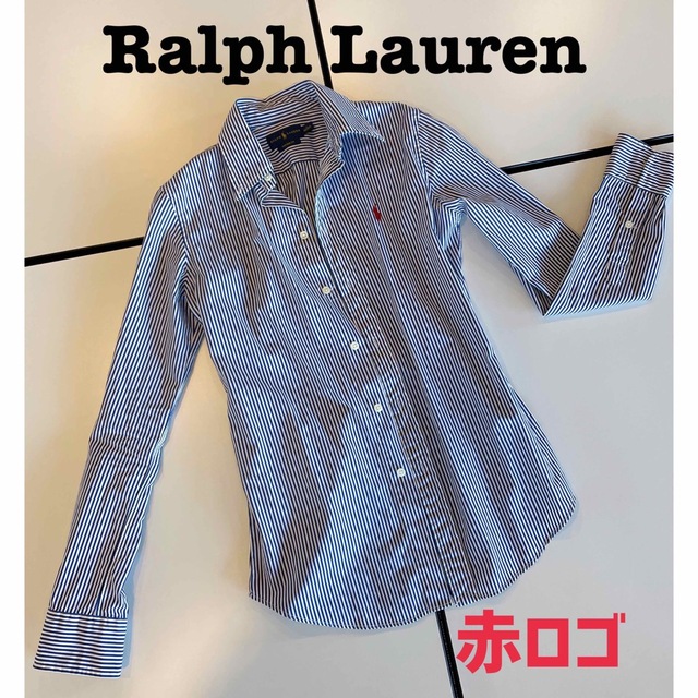 Ralph Lauren(ラルフローレン)の【極美品】Ralph Lauren ブルー×ホワイト　ストライプ柄 長袖シャツ レディースのトップス(シャツ/ブラウス(長袖/七分))の商品写真