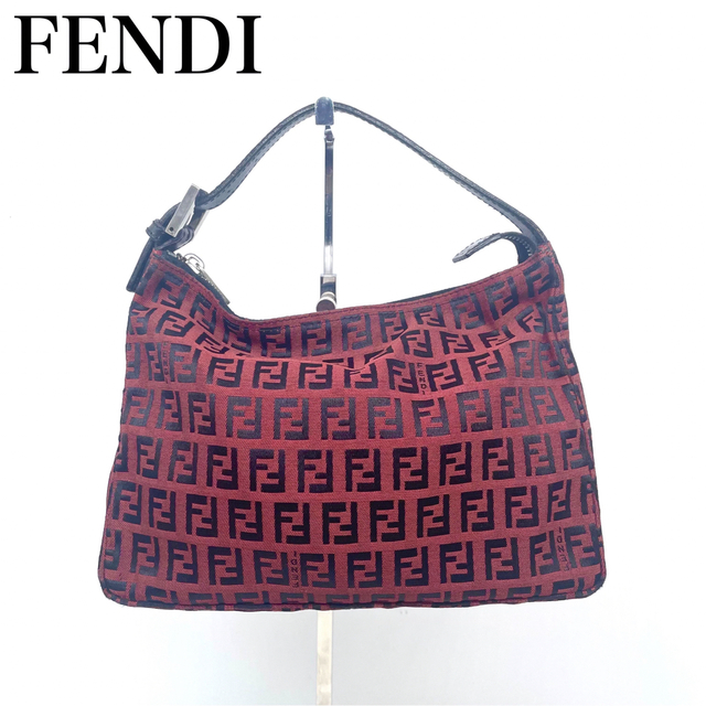 FENDI フェンディ ミニハンドバッグ ズッキーノ ブラック 赤