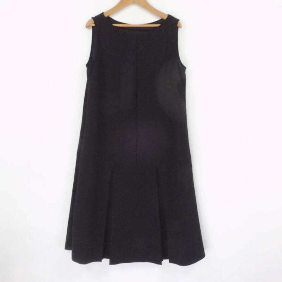 美品 FOXEY フォクシー 37349 Dress ノースリーブワンピース 1点 ブラック ポリエステル他 ドレス フレア トップス レディース AU1143A57435cm総丈