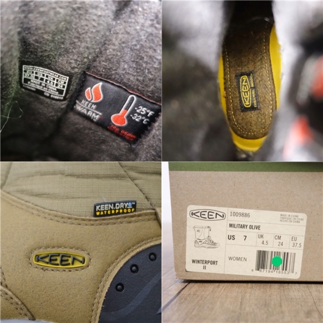 KEEN(キーン)の美品 キーン KEEN WINTER PORT 2 ウィンターポート ブーツ レディース  24cm オリーブ キャンプ アウトドア レディースの靴/シューズ(ブーツ)の商品写真