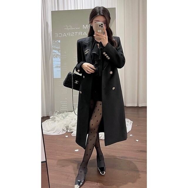 CHANEL シャネル ウール ロングコート 黒 - www.glycoala.com