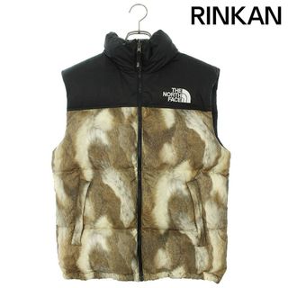 シュプリーム(Supreme)のシュプリーム ×ノースフェイス THE NORTH FACE 13AW Fur Print Nuptse Vest ファープリントヌプシダウンベスト  メンズ S(ダウンベスト)