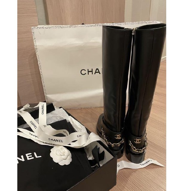 CHANELシャネルチェーンロングブーツ 商品の状態 売りネット メンズ 靴