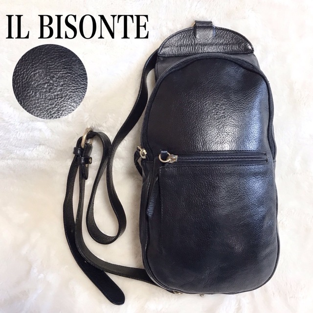 【美品】希少 IL BISONTE オールレザー ボディバッグ ウエストバッグ